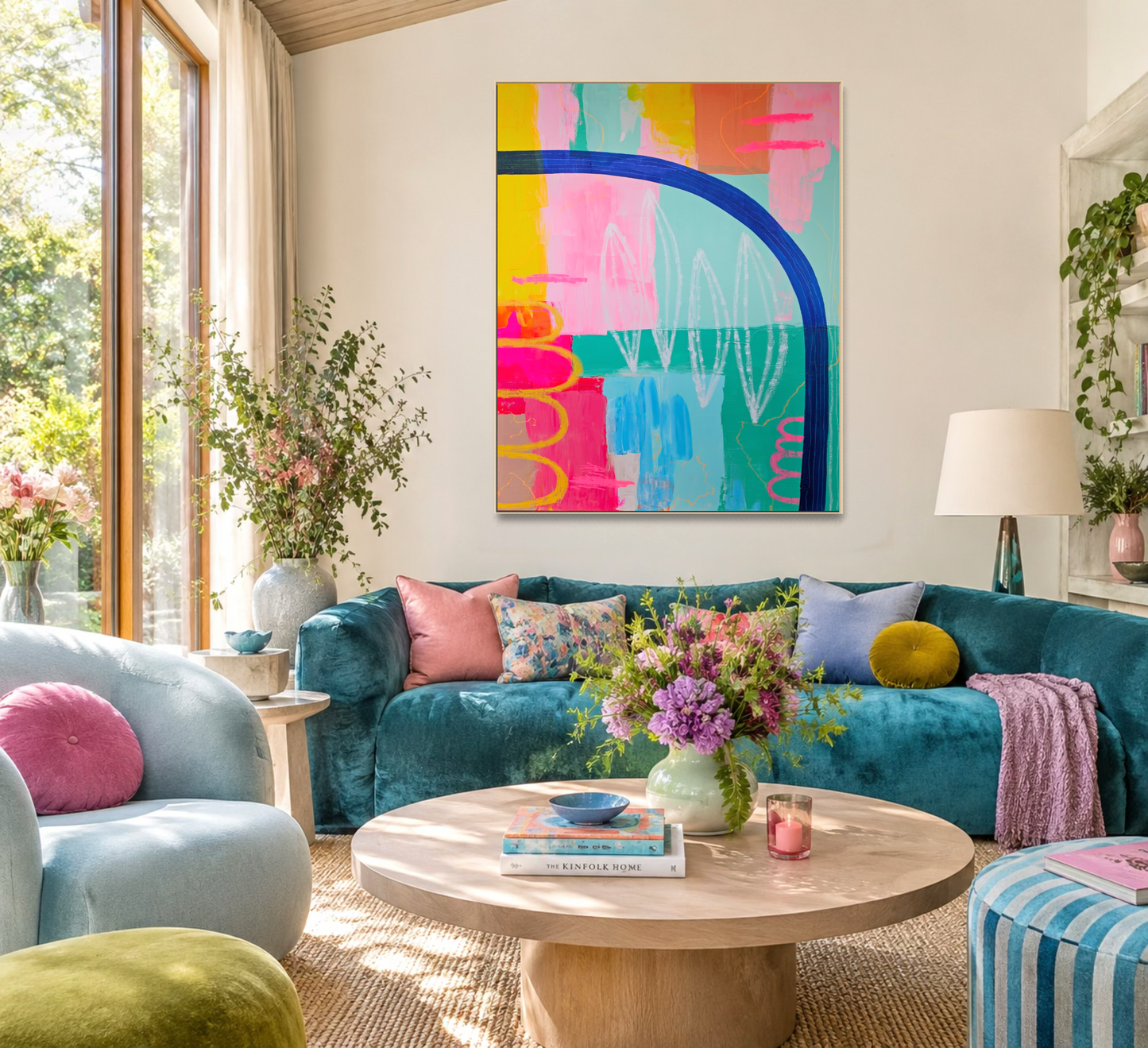 Let's Go To The Beach - Original Mixed Media Abstract Artwork by Emma Sharkey