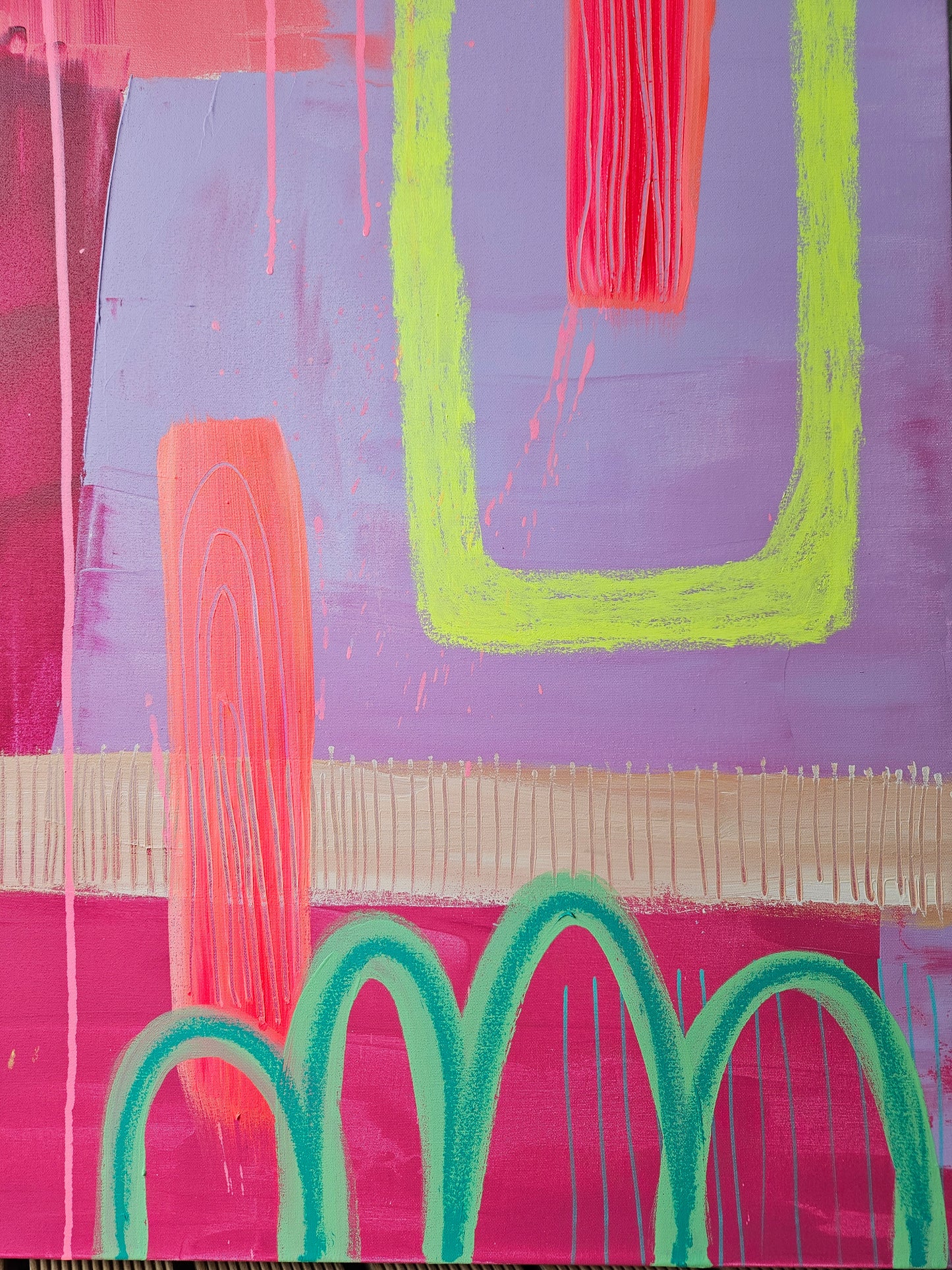 Emma Sharkey original Abstract Artwork - C'Mon Keep Going