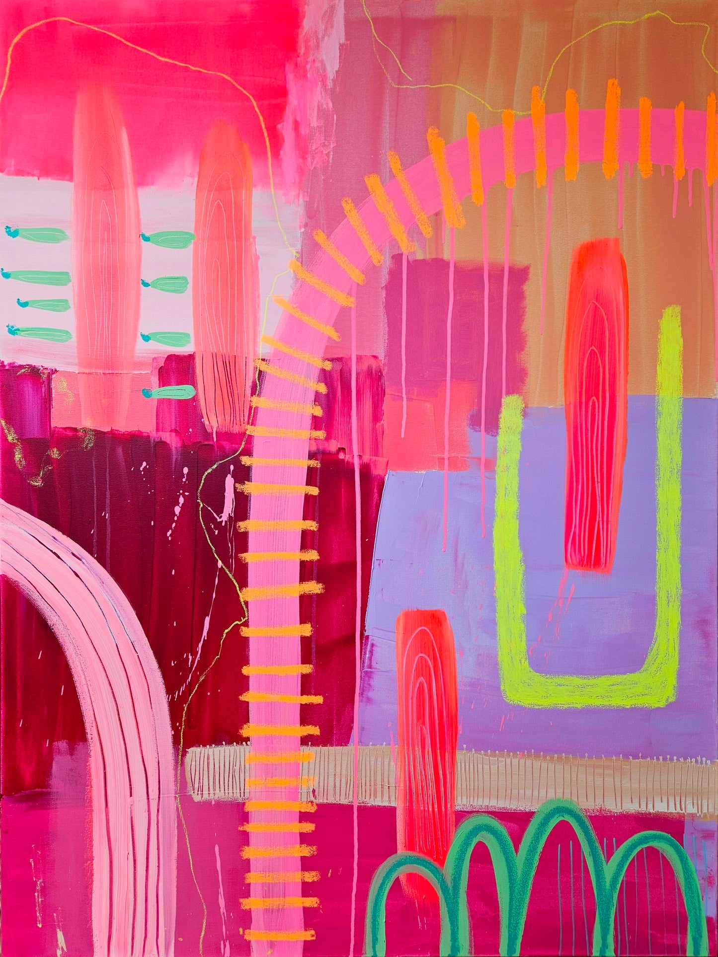 Emma Sharkey original Abstract Artwork - C'Mon Keep Going