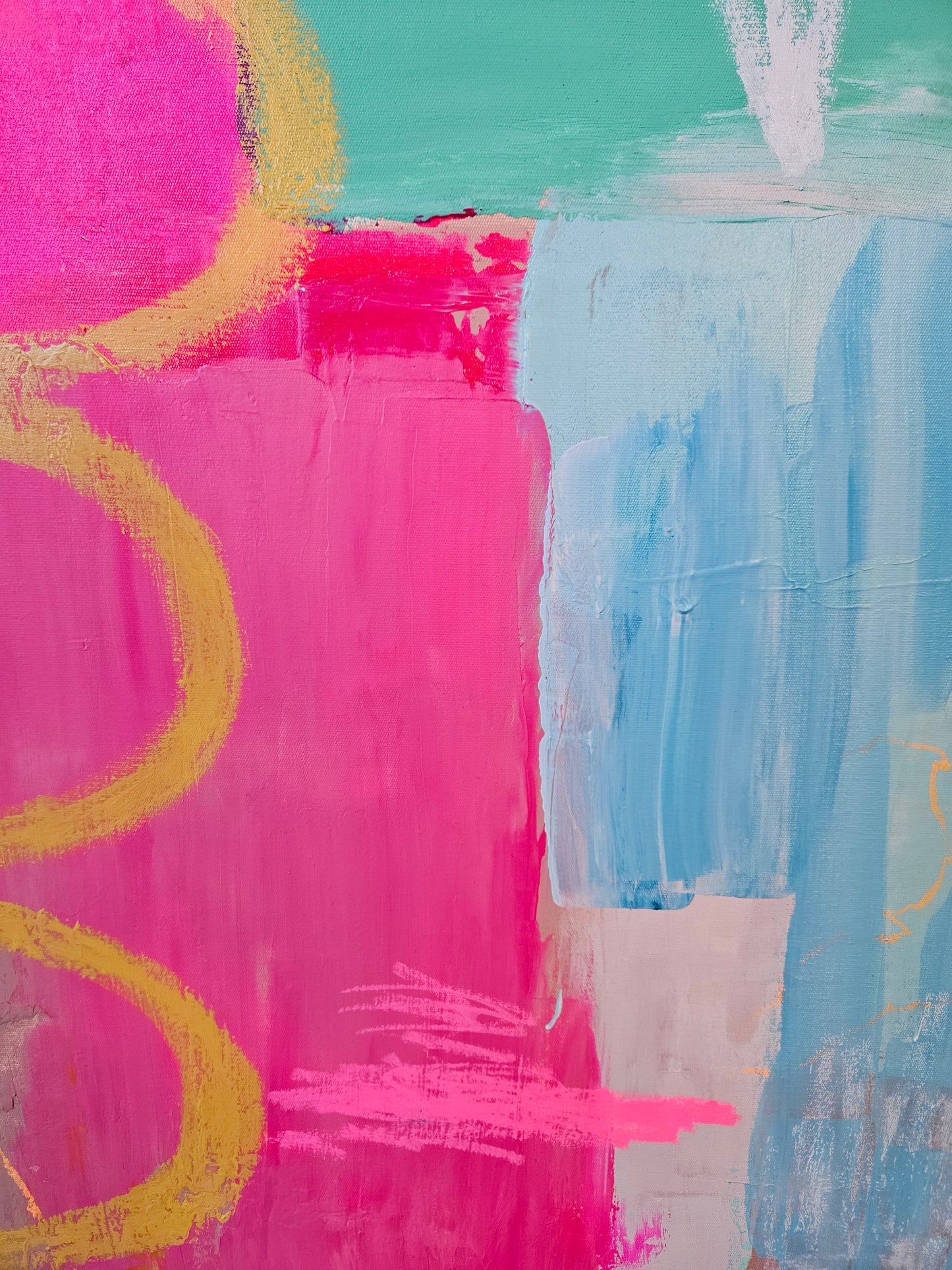 Let's Go To The Beach - Original Mixed Media Abstract Artwork by Emma Sharkey