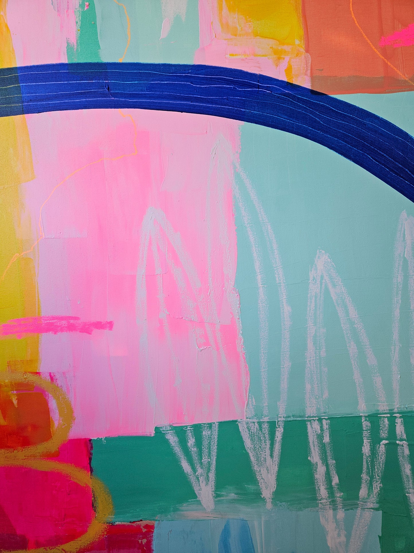 Let's Go To The Beach - Original Mixed Media Abstract Artwork by Emma Sharkey