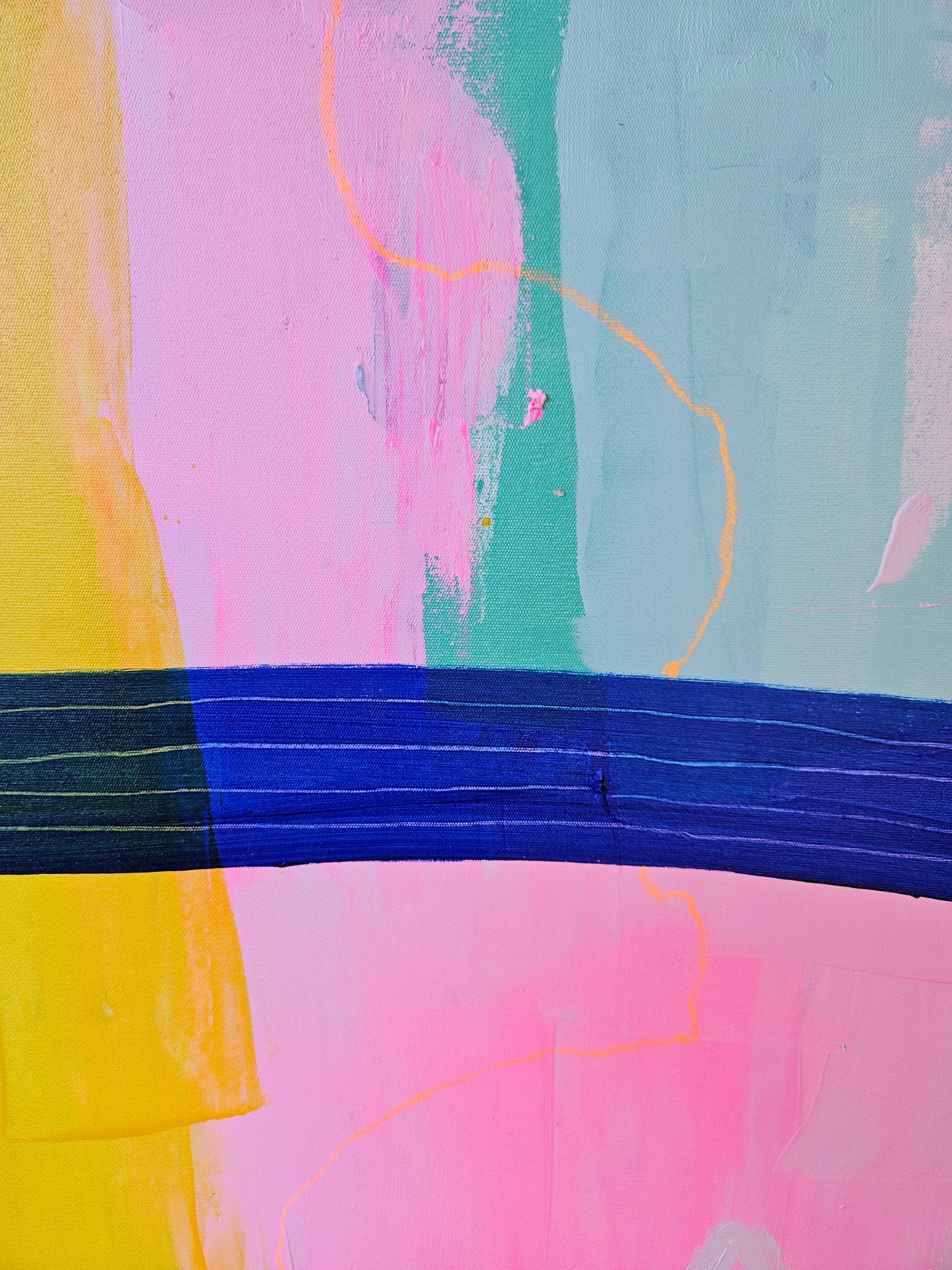 Let's Go To The Beach - Original Mixed Media Abstract Artwork by Emma Sharkey