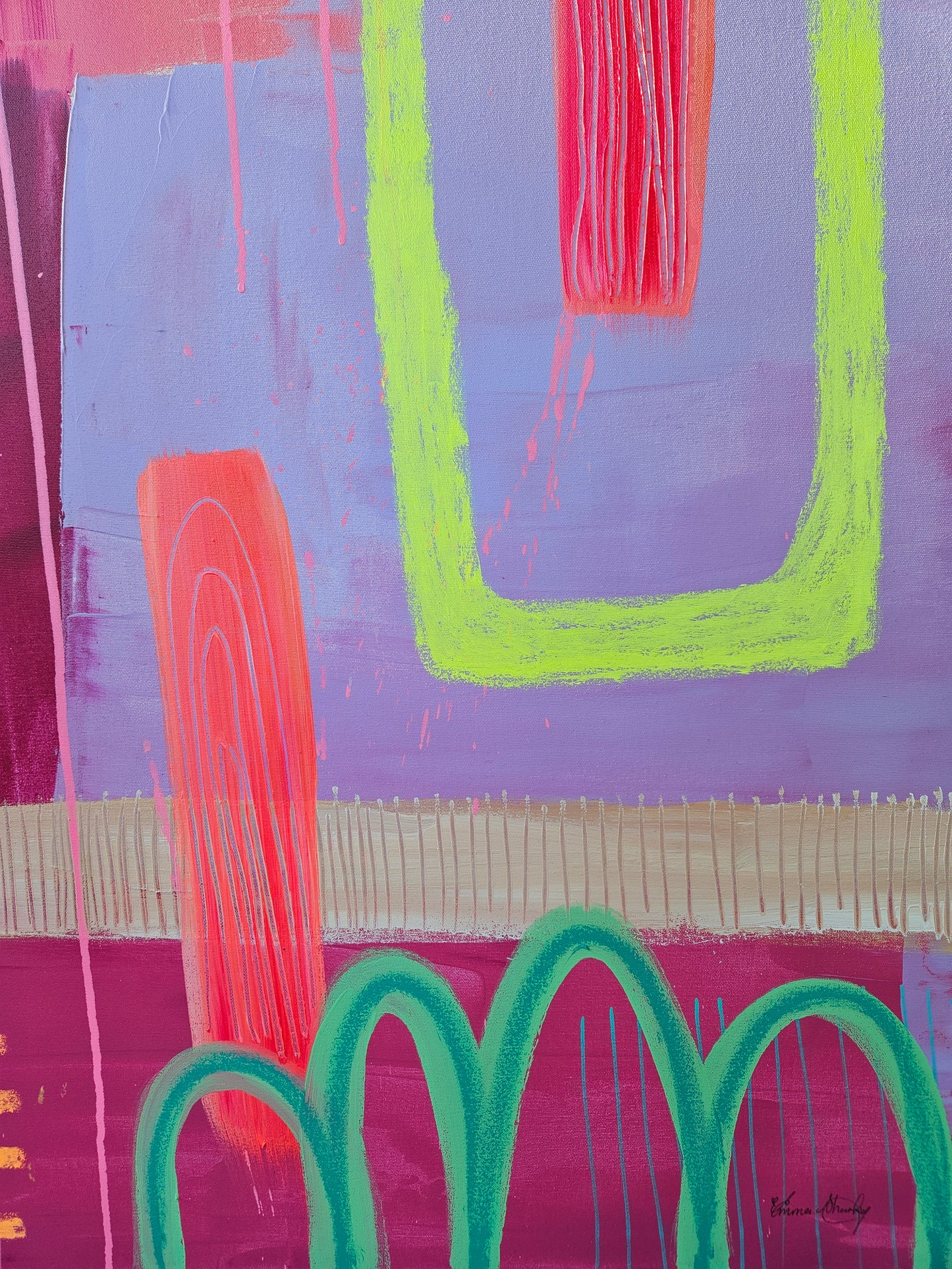 Emma Sharkey original Abstract Artwork - C'Mon Keep Going