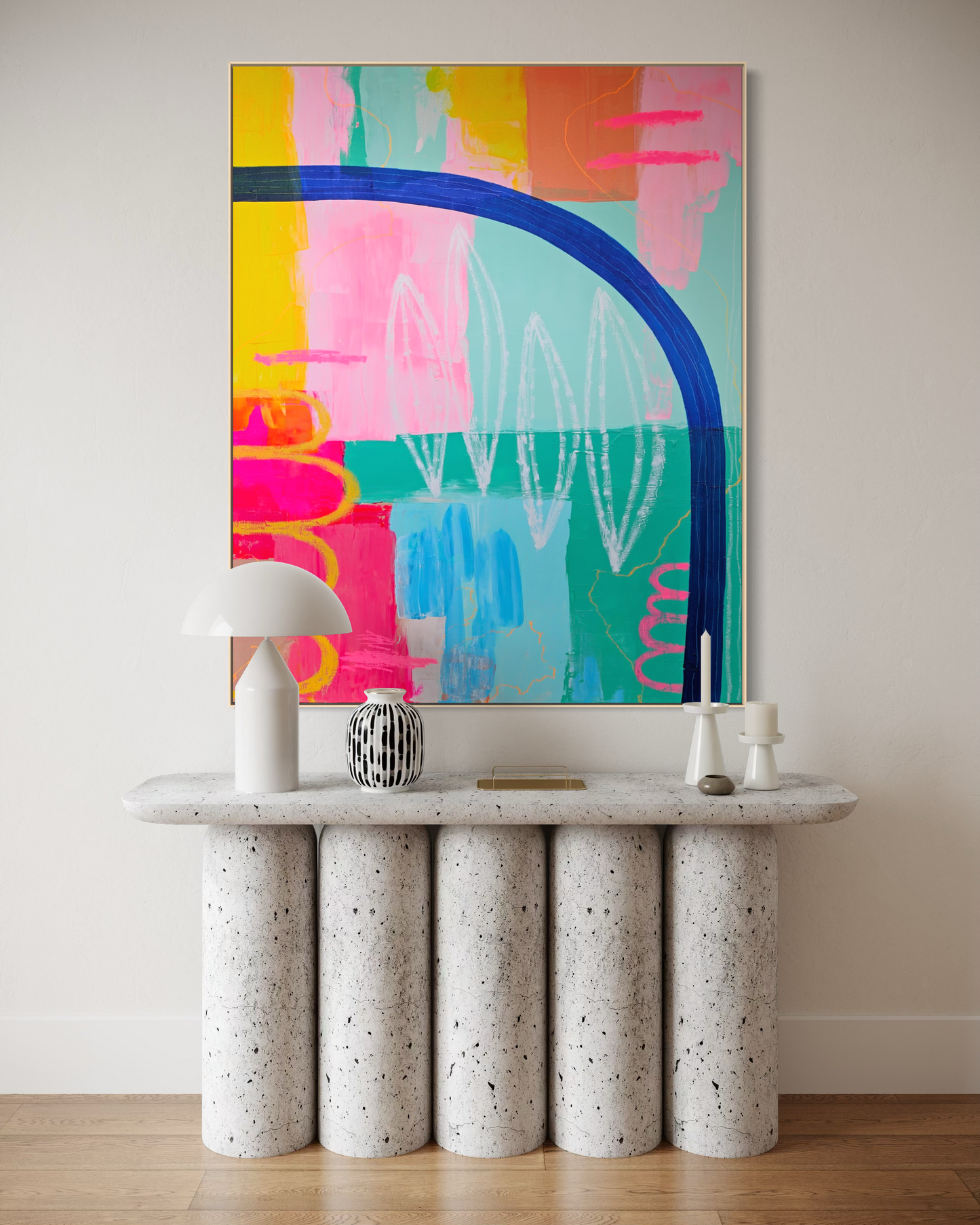 Let's Go To The Beach - Original Mixed Media Abstract Artwork by Emma Sharkey